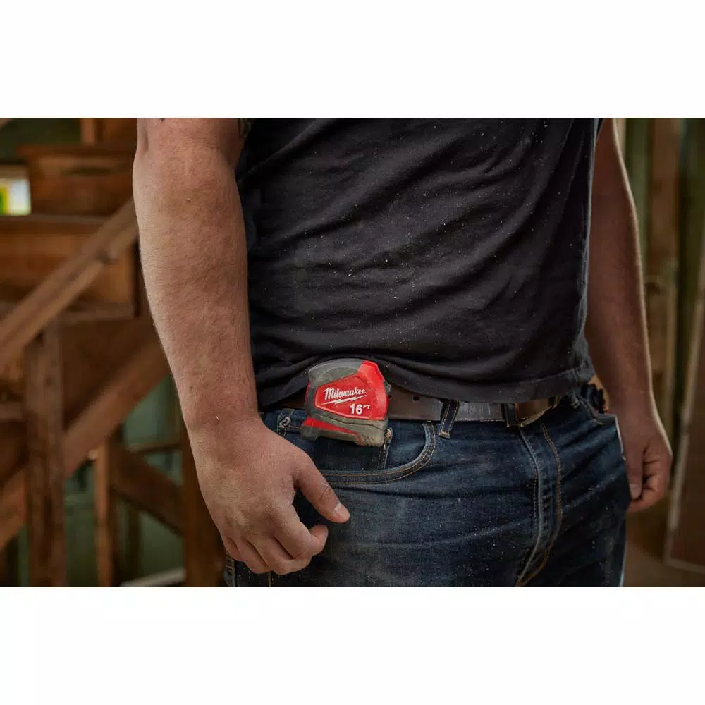 Milwaukee 16 ft. Compact Tape Measure with Nylon Blade Protection