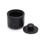 Fox Run Black Marble Salt Cellar with Lid - Elegant Spice and Herb Container thumbnail 2