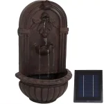 Sunnydaze Decor Florence Resin Iron Solar Outdoor Wall Fountain with Rechargeable Battery thumbnail 1