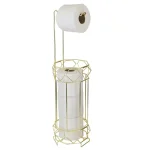 Home Basics Prism Freestanding Gold Toilet Paper Holder with Storage Base thumbnail 1