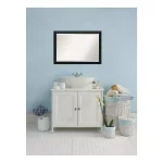 Amanti Art Nero 36 in. W x 24 in. H Rectangular Beveled Edge Black Wood Framed Bathroom Vanity Mirror thumbnail 1