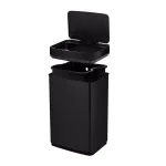 Boyel Living 13 Gallon Stainless Steel Sensor Trash Can - Touch-Free Rectangular Kitchen Bin with Black Lid thumbnail 6