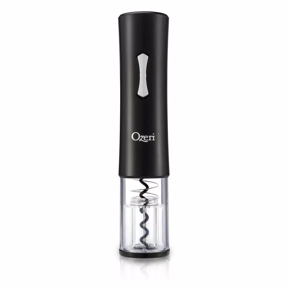 Ozeri Gusto Electric Wine Opener, Cordless Battery Operated Corkscrew with Integrated Foil Cutter