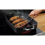 Starfrit Rock Roaster with Rack, 5 Qt. Rectangular Roasting Pan, Black thumbnail 5