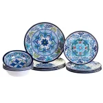 Certified International Talavera 12-Piece Blue Melamine Dinnerware Set thumbnail 1