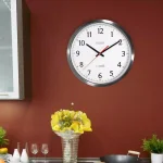 La Crosse Technology UltrAtomic 14 in. Round Atomic Analog Wall Clock - Silver Chrome Metal Frame thumbnail 6