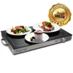 MegaChef Electric Warming Tray, Black Rectangular Food Warmer with Adjustable Temperature Control thumbnail 2