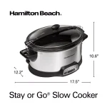 Hamilton Beach 6 Qt. Programmable Stay or Go Stainless Steel Slow Cooker with Party Dipper thumbnail 9