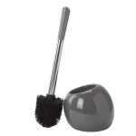 Bath Bliss 14 in. Ceramic Dome Toilet Brush and Holder Set with Stainless Steel Handle, Grey thumbnail 1