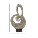 LITTON LANE Abstract Polystone Loop Sculpture with Mother of Pearl Capiz Shell Inlay thumbnail 7