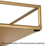 Kate and Laurel Felicia Gold Mirrored Metal Nesting Tray Set - Decorative Rectangular Trays for Home Decor thumbnail 6