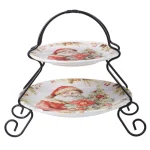 Certified International A Christmas Story 9 in. 2-Tier Earthenware Server thumbnail 1