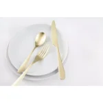 Cambridge Eliana 12-Piece Champagne Gold 18/0 Stainless Steel Flatware Set, Service for 4 thumbnail 2