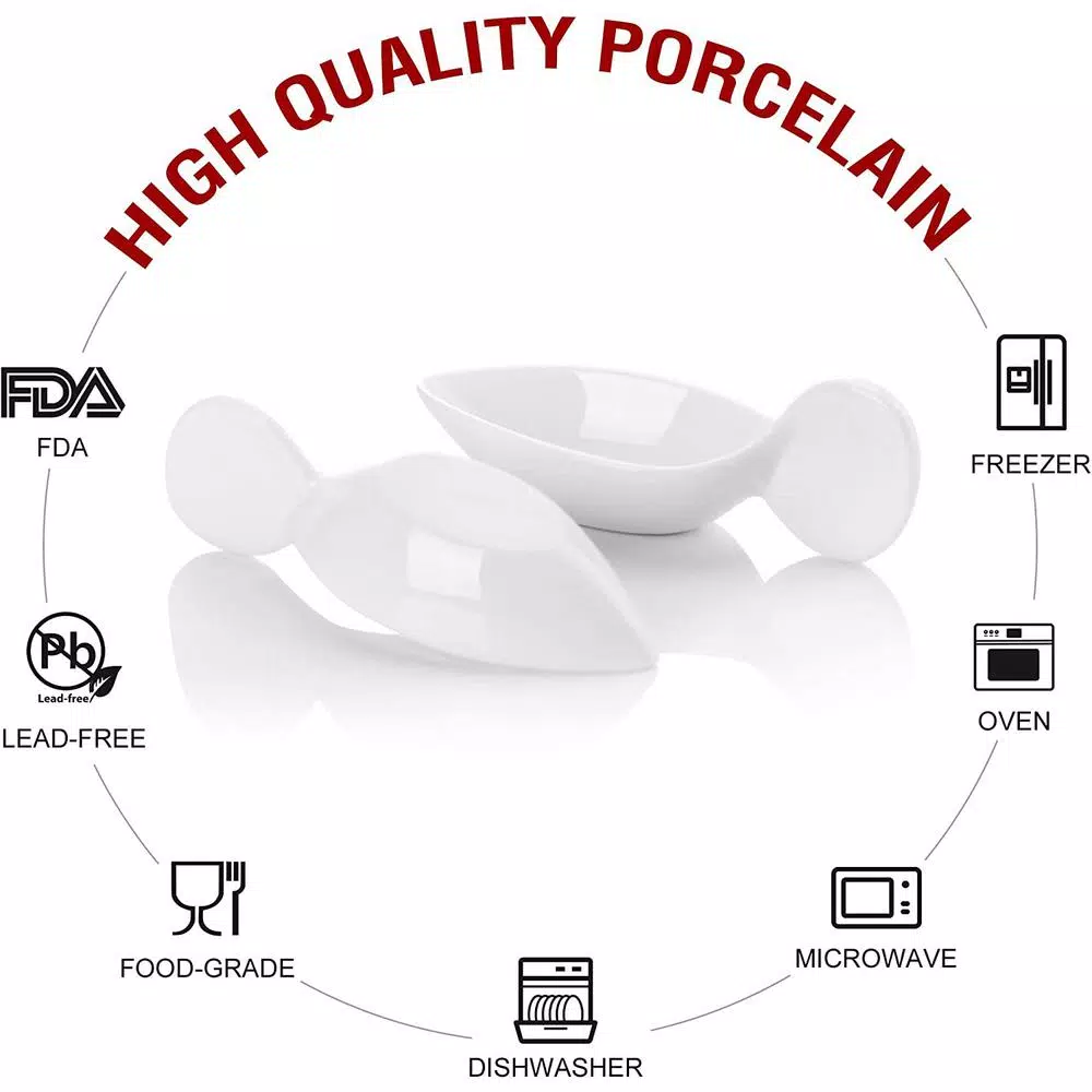 MALACASA 4.5 in. White Porcelain Ramekins Set of 12 - Ceramic Souffle Dishes and Serving Bowls