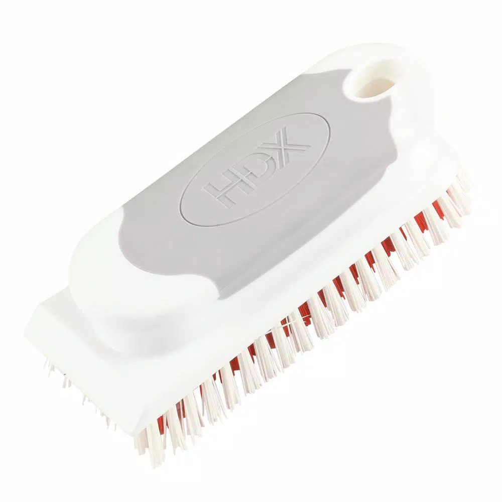 HDX Jumbo Kitchen and Bath Scrub Brush with No-Slip Grip, Hard Bristles