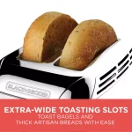 BLACK+DECKER Rapid Toast 2-Slice Stainless Steel Wide Slot Toaster, 1200W thumbnail 6