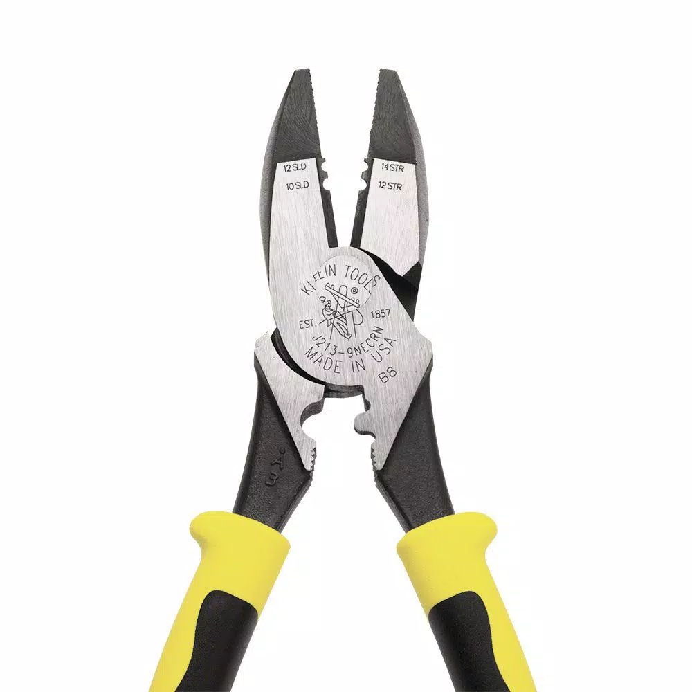 Klein Tools 9 in. High-Leverage Side Cutting Pliers with Wire Stripper and Crimper