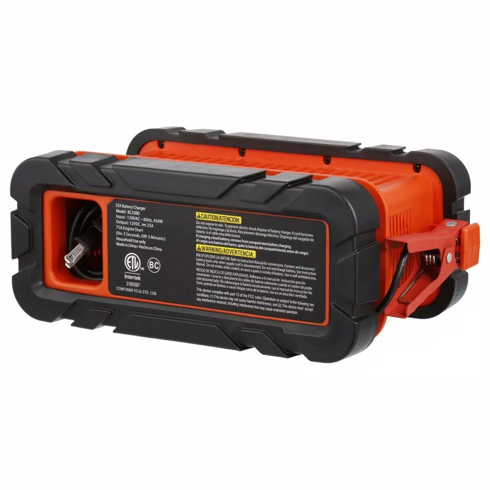 BLACK+DECKER BC25BD 25 Amp Bench Battery Charger with 75 Amp Engine Start