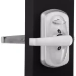 Schlage Elan Satin Chrome Electronic Keypad Door Lever with Plymouth Trim thumbnail 4