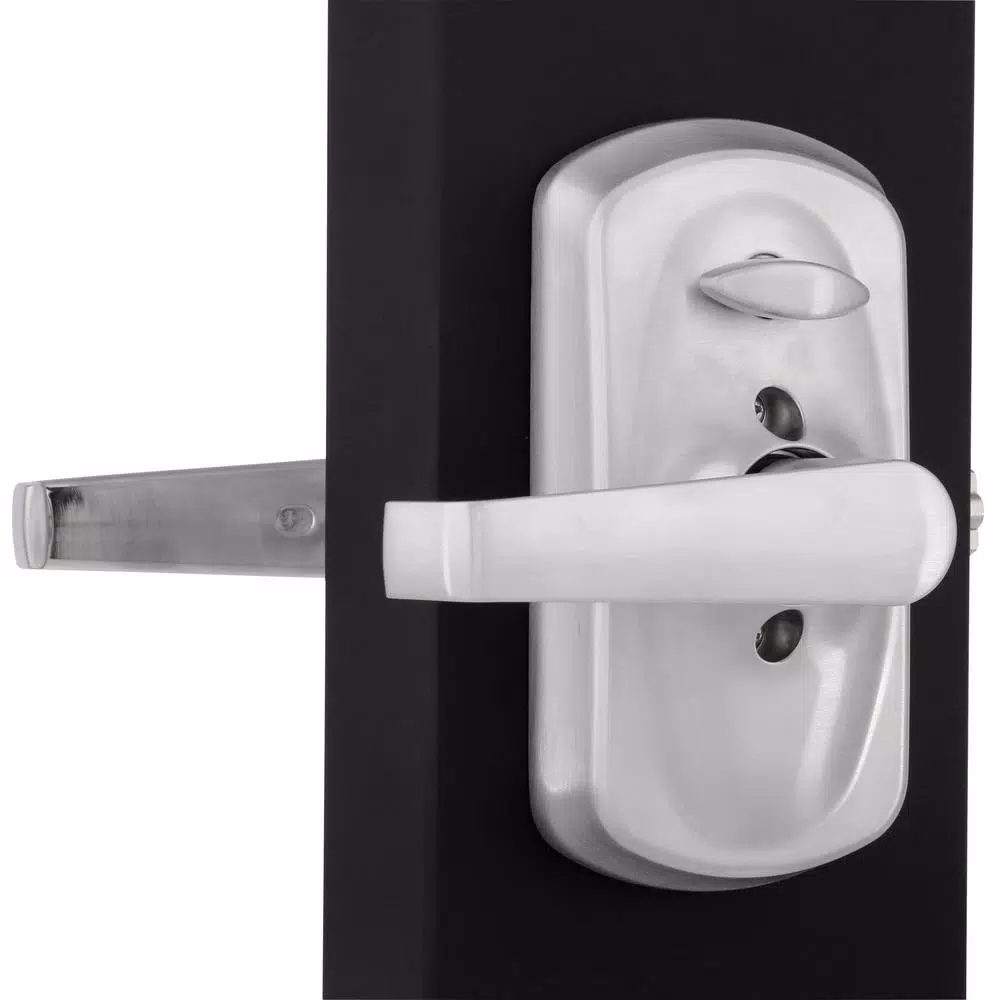 Schlage Elan Satin Chrome Electronic Keypad Door Lever with Plymouth Trim