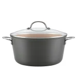 Ayesha Curry Ayesha Home Collection 10 Qt. Hard-Anodized Aluminum Nonstick Stock Pot with Glass Lid, Charcoal Gray thumbnail 1