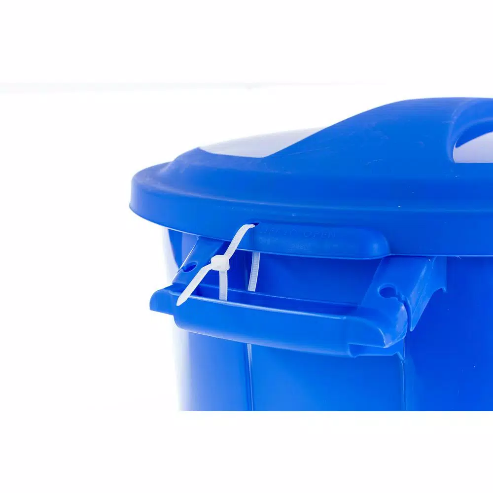 United Solutions 32 Gal. Blue Outdoor Recycling Bin with Snap Fit Lid