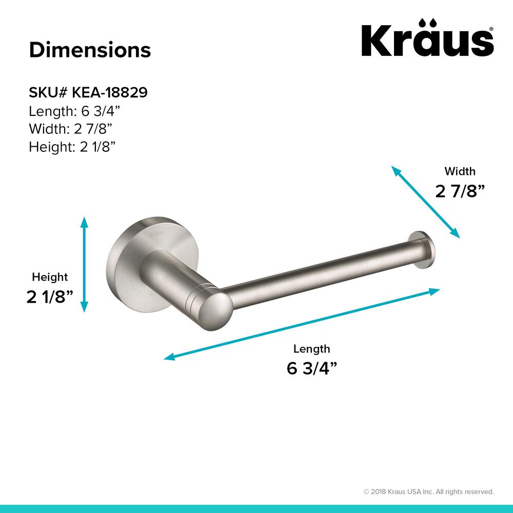 KRAUS Elie Brushed Nickel Toilet Paper Holder - Solid Brass