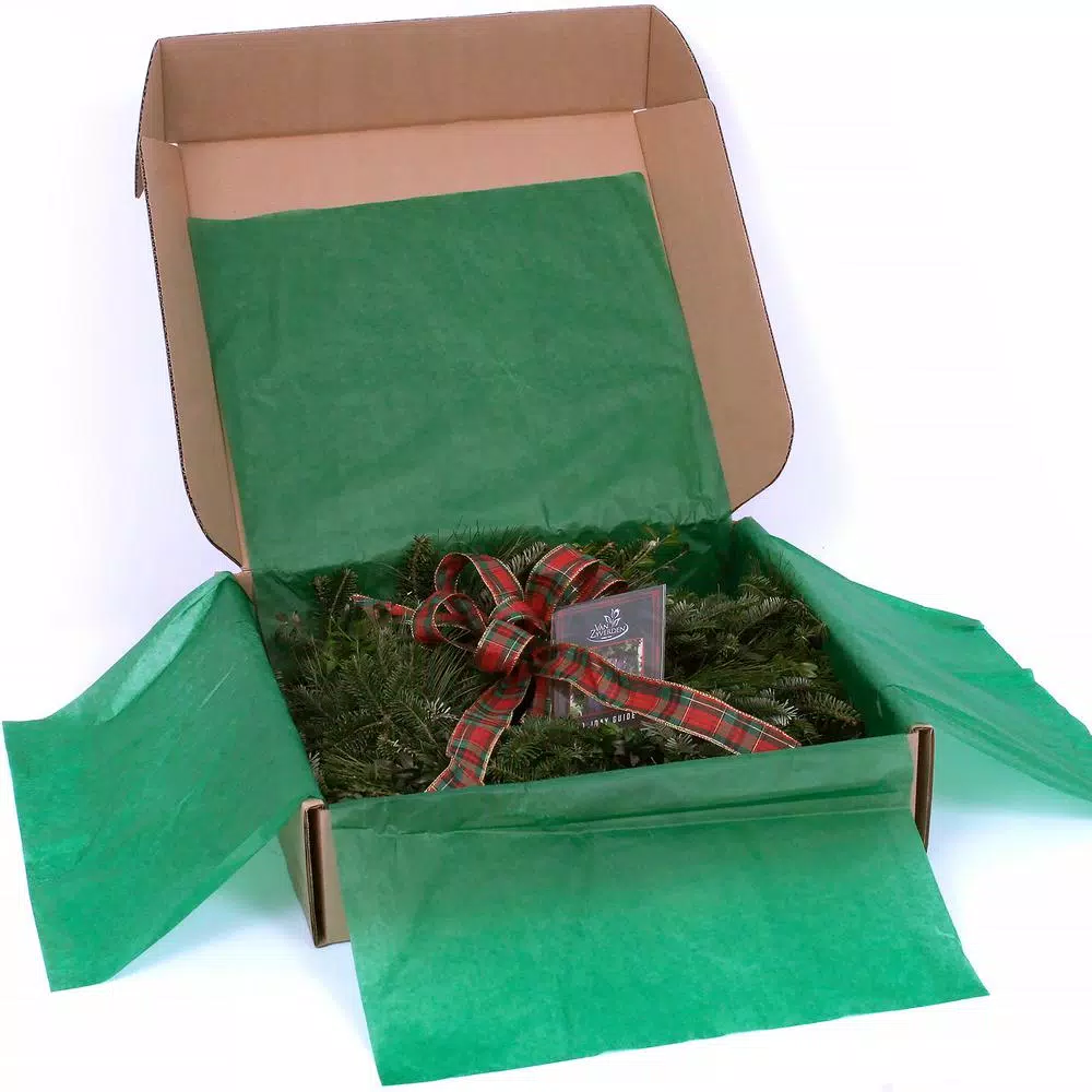 VAN ZYVERDEN 16 in. Live Fresh Cut Blue Ridge Mountain Mixed Evergreen Christmas Wreath with Red Bow