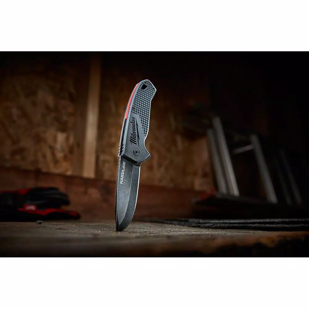 Milwaukee Hardline 3 in. D2 Steel Smooth Blade Folding Pocket Knife