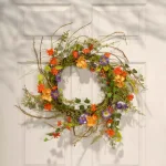 National Tree Company 22 in. Morning Glory Wreath with Mixed Flowers and Greenery thumbnail 2