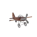 LITTON LANE Vintage Reflections 16" Rustic Wood and Iron Model Airplane Sculpture thumbnail 3