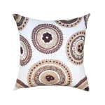 Unbranded Maryam Brown and White Geometric Cotton Throw Pillow, 20 x 20 in. thumbnail 1