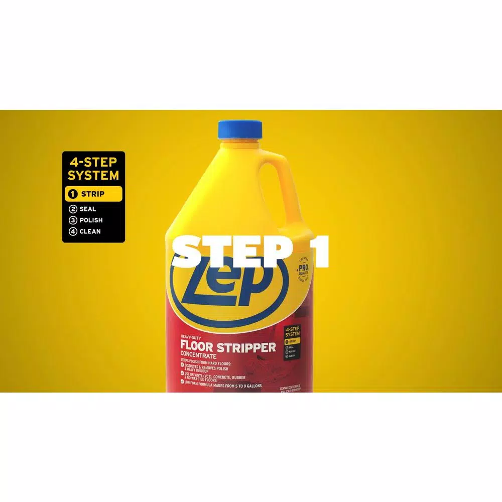 Zep Heavy-Duty Floor Stripper and High-Traffic Floor Polish 2-Pack Combo, 128 oz. Each