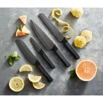 KitchenAid 4-Piece Ceramic Cutlery Set, Stone Grey Blades with Black Handles thumbnail 7