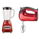 Brentwood Appliances Brentwood 2-Piece Kitchen Bundle: 50 oz. 12-Speed Blender and 5-Speed Electric Hand Mixer, Red thumbnail 1