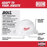 Milwaukee BOLT White Type 1 Class E Full Brim Hard Hat (12-Pack) thumbnail 2