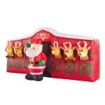 Home Accents Holiday 9 ft LED Inflatable Santa's Stable with Reindeer Holiday Decor thumbnail 3