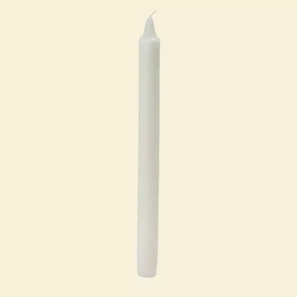 Zest Candle 10 in. White Straight Taper Candles, 12-Set