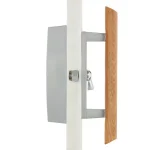 Prime-Line Gray Diecast Patio Door Handle with Wood Grip, Tee Lock with Key, 3-15/16 in. Mounting thumbnail 3