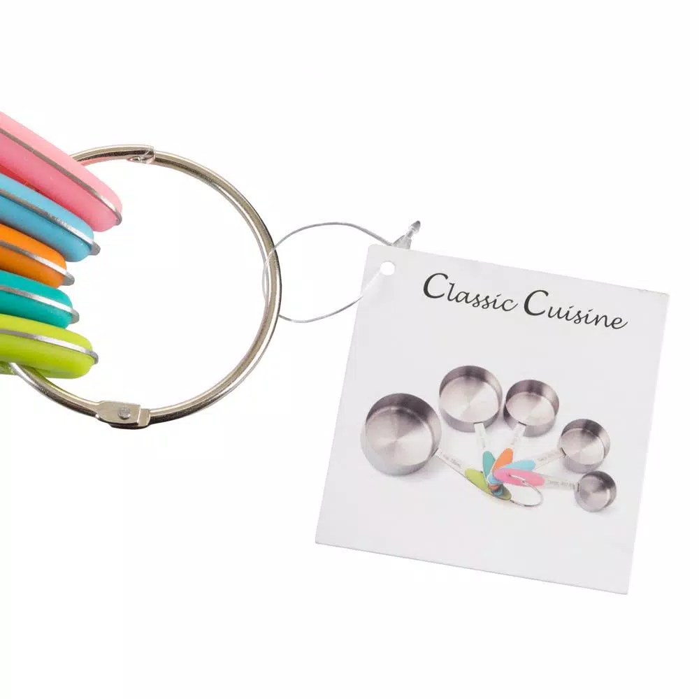 Classic Cuisine 10-Piece Stainless Steel Measuring Cups and Spoons Set with Silicone Handles