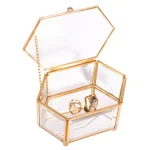 Home Details Vintage Gold Mirrored Diamond Glass Keepsake Box thumbnail 2