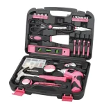 Apollo 135-Piece Home Tool Kit with 3.6V Cordless Screwdriver in Pink thumbnail 1