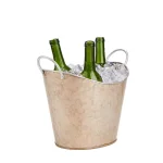 Mind Reader Copper Plated Galvanized Oval Beverage and Ice Bucket with Handles thumbnail 3