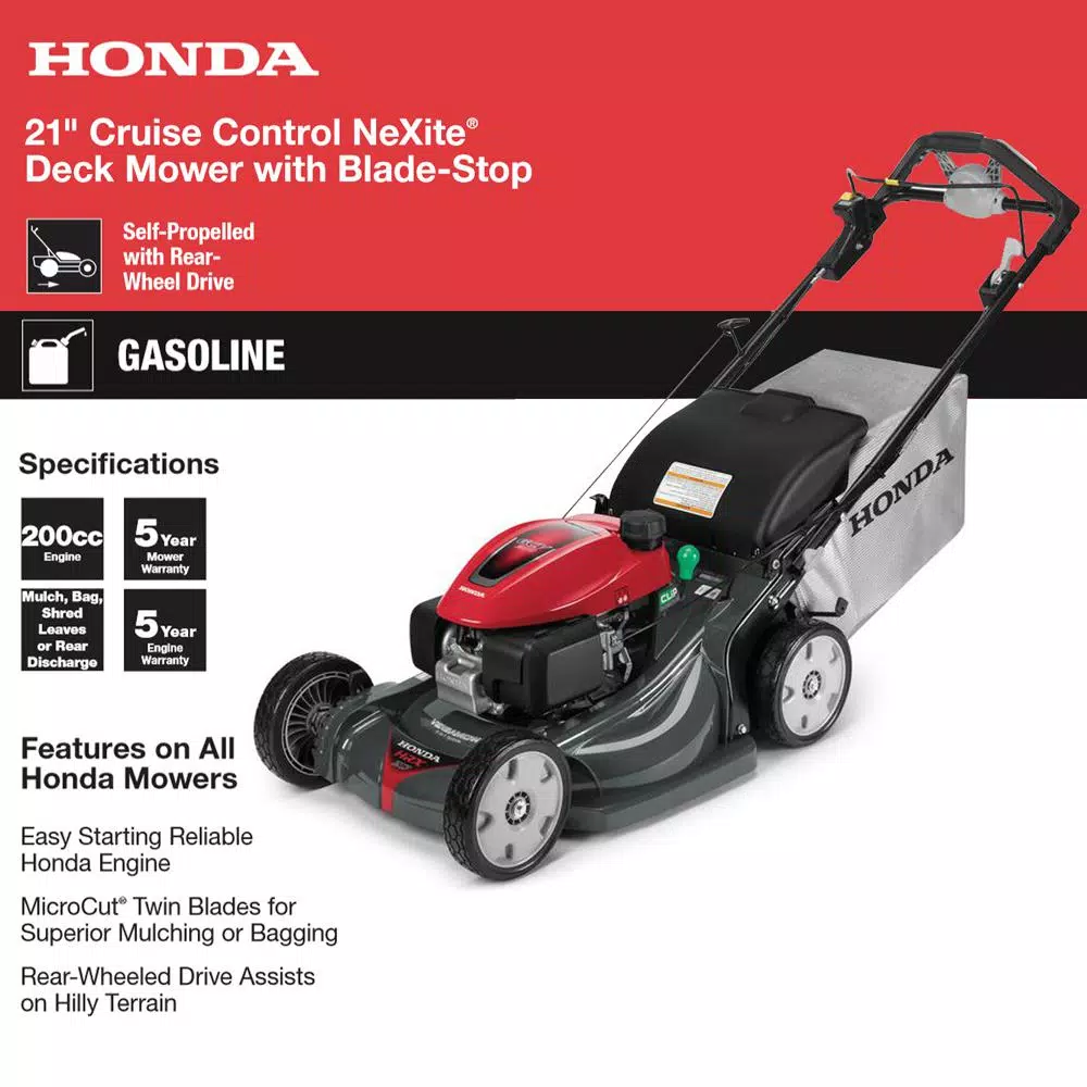 Honda 21 in. HRXVYA Self-Propelled Gas Lawn Mower with Nexite Deck and Select Drive