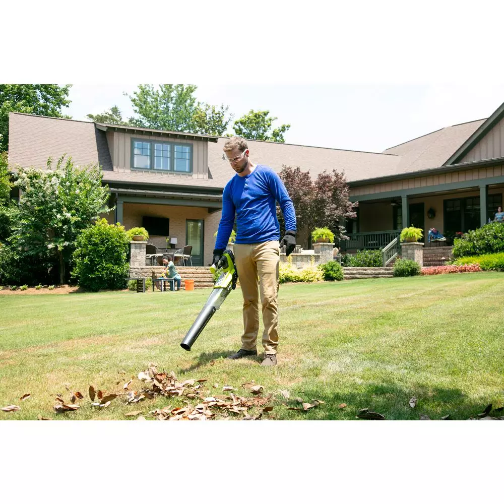 RYOBI 18V ONE+ Cordless Jet Fan Leaf Blower Kit with 4Ah Battery and Charger, 100 MPH, 280 CFM
