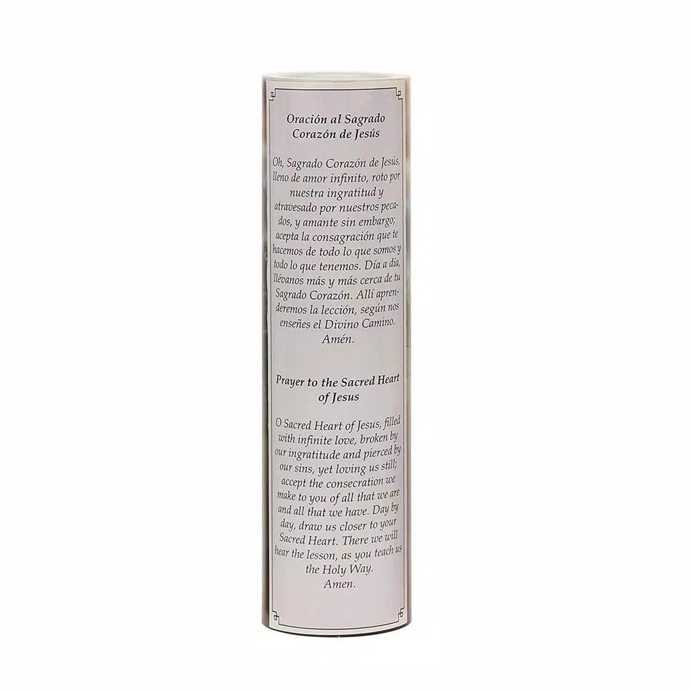 Stonebriar Collection 8 in. Jesus LED Flameless Prayer Candle - English & Spanish