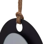 DANYA B Algarve Black Round Pillar Candle Sconce with Mirror and Rope thumbnail 7