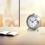 Equity by La Crosse Small 3 in. Metal Quartz Analog Alarm Table Clock with Lighted Dial - Silver thumbnail 1