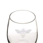 Cathy's Concepts Bee Thankful Stemless Wine Glasses, Set of 4, 21 oz. Hand-Blown Glassware thumbnail 2