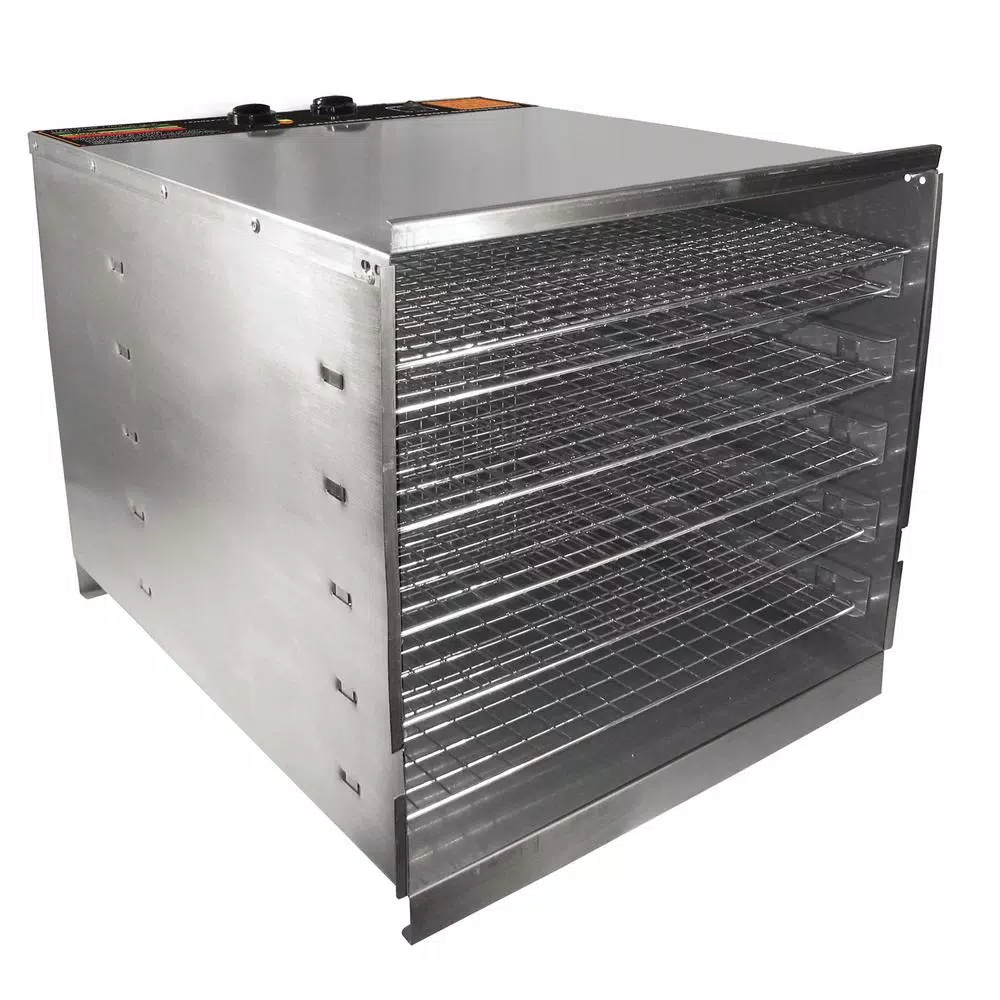 Weston Pro 1000 Stainless Steel 10-Tray Food Dehydrator, 1000W with Horizontal Air Flow